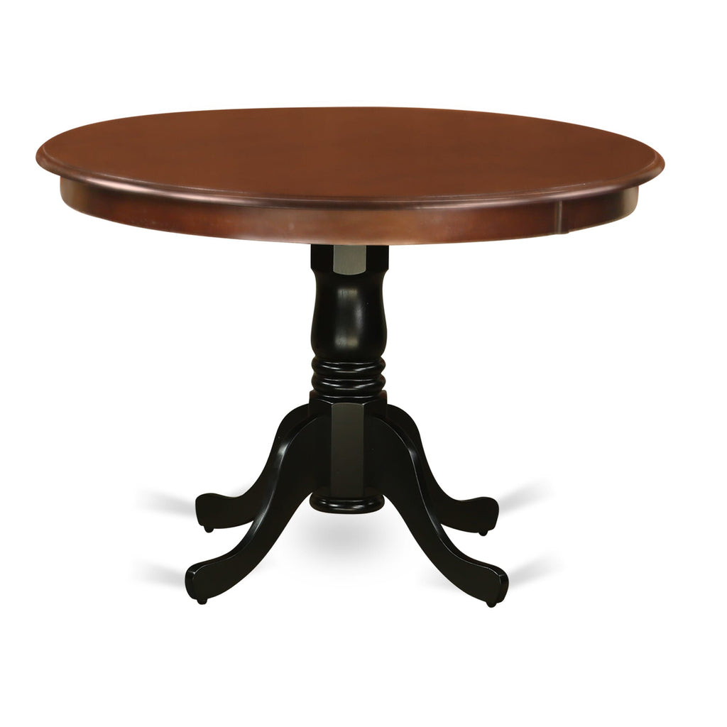 East West Furniture HLT-MBK-TP Hartland Dining Room Table - a Round Kitchen Table Top with Pedestal Base