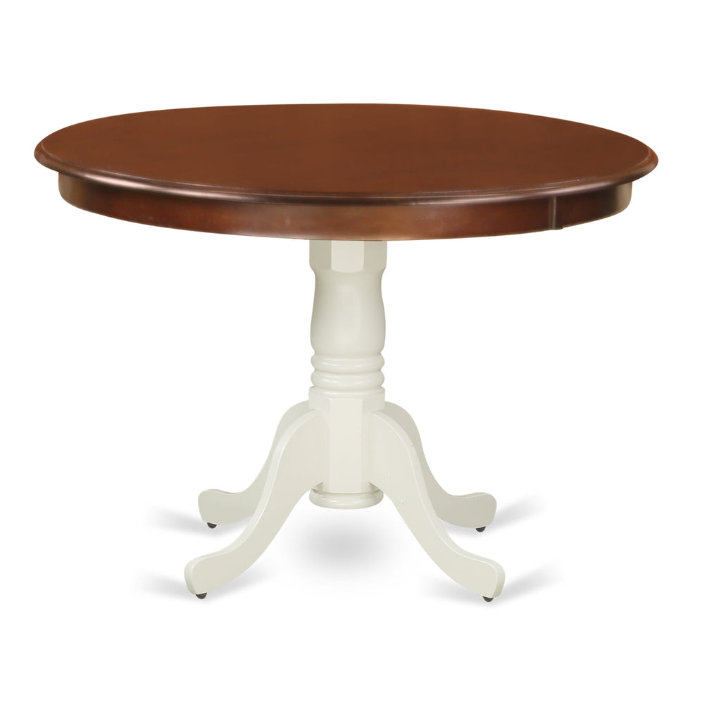 East West Furniture HLT-MLW-TP Hartland Dining Room Table - a Round kitchen Table Top with Pedestal Base