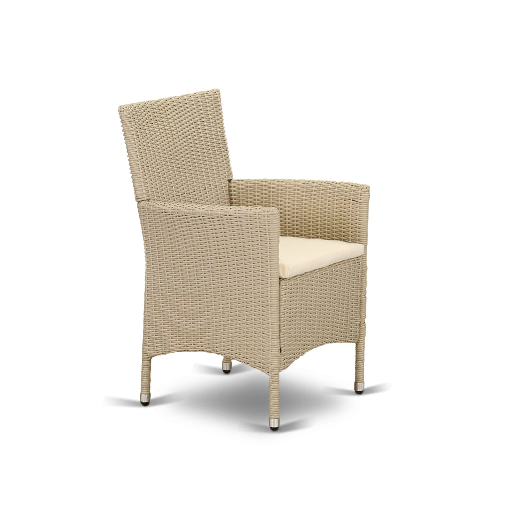 East West Furniture HVLC153V Valencia Patio Bistro Wicker Dining Chairs with Cushion