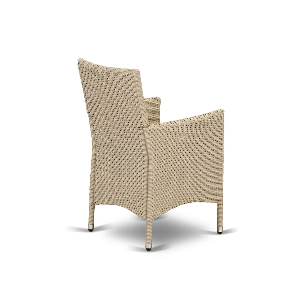 East West Furniture HVLC153V Valencia Patio Bistro Wicker Dining Chairs with Cushion