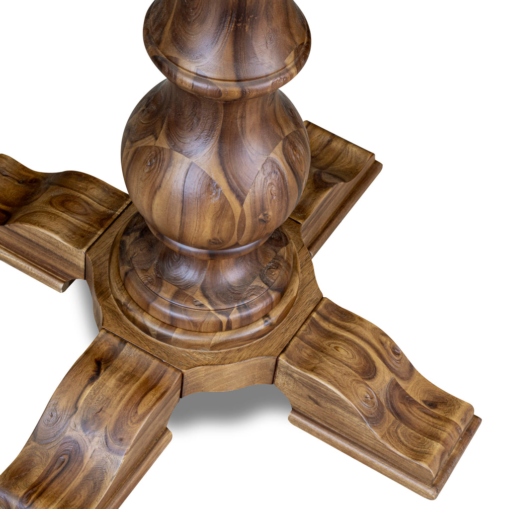Luxe by East West Furniture I55-0N-TP Modern Dining Table with Acacia Wood Round Tabletop and Stylish Pedestal Base - Antique Walnut Finish