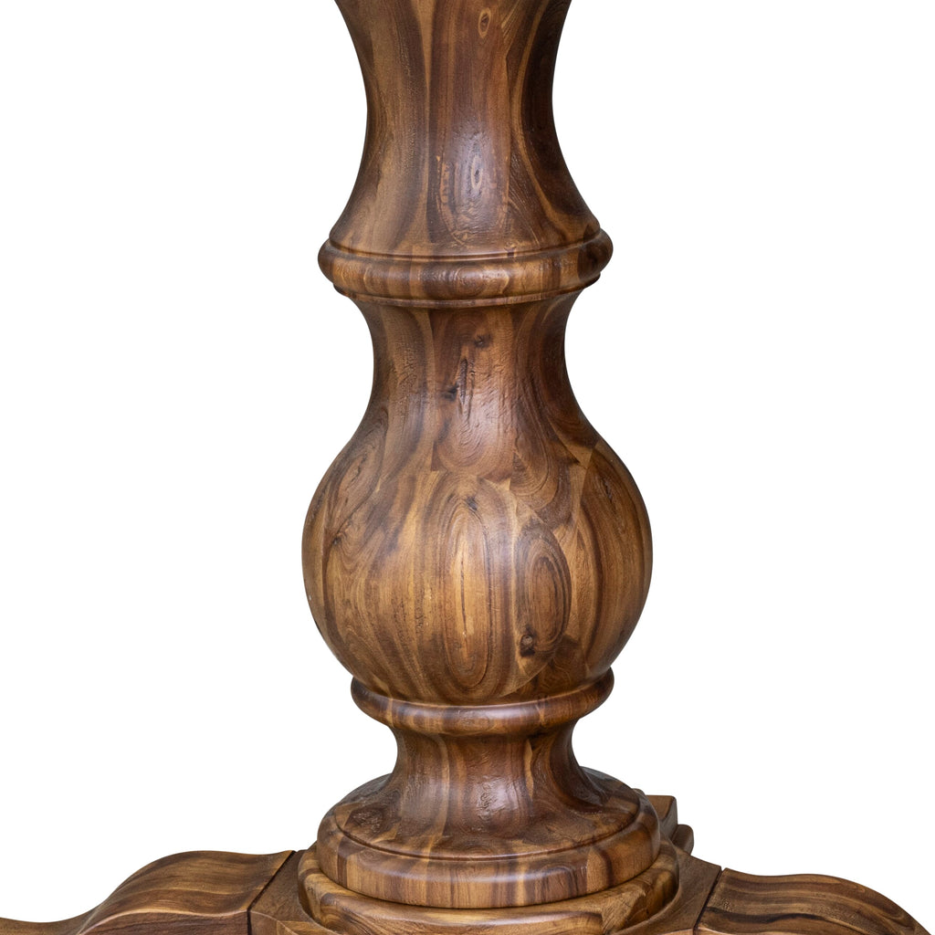 Luxe by East West Furniture I55-0N-TP Modern Dining Table with Acacia Wood Round Tabletop and Stylish Pedestal Base - Antique Walnut Finish