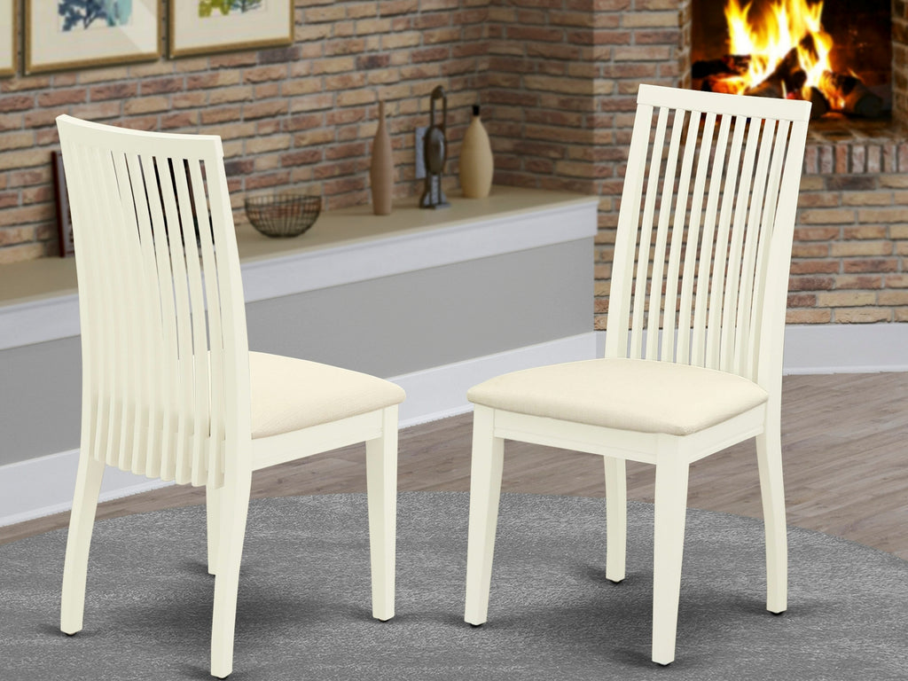 East West Furniture IPC-LWH-C Ipswich Dining Chairs - Linen Fabric Upholstered Wood Chairs