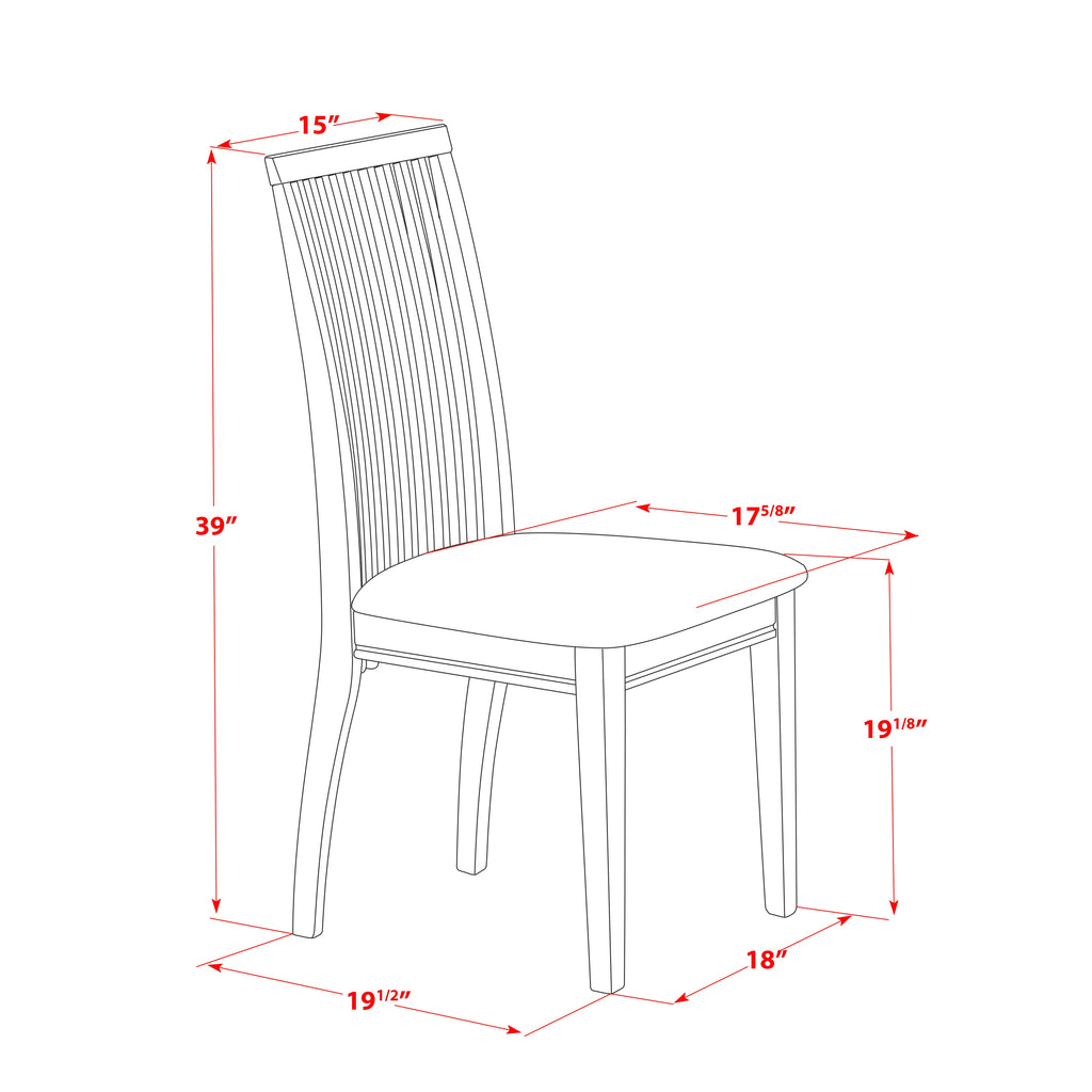 East West Furniture IPC-LWH-C Ipswich Dining Chairs - Linen Fabric Upholstered Wood Chairs