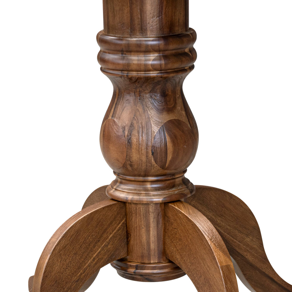 Luxe by East West Furniture - IR6-0N-TP - A Wood Dining room table with a Round Tabletop and Stylish Pedestal  Antique Walnut Finish.