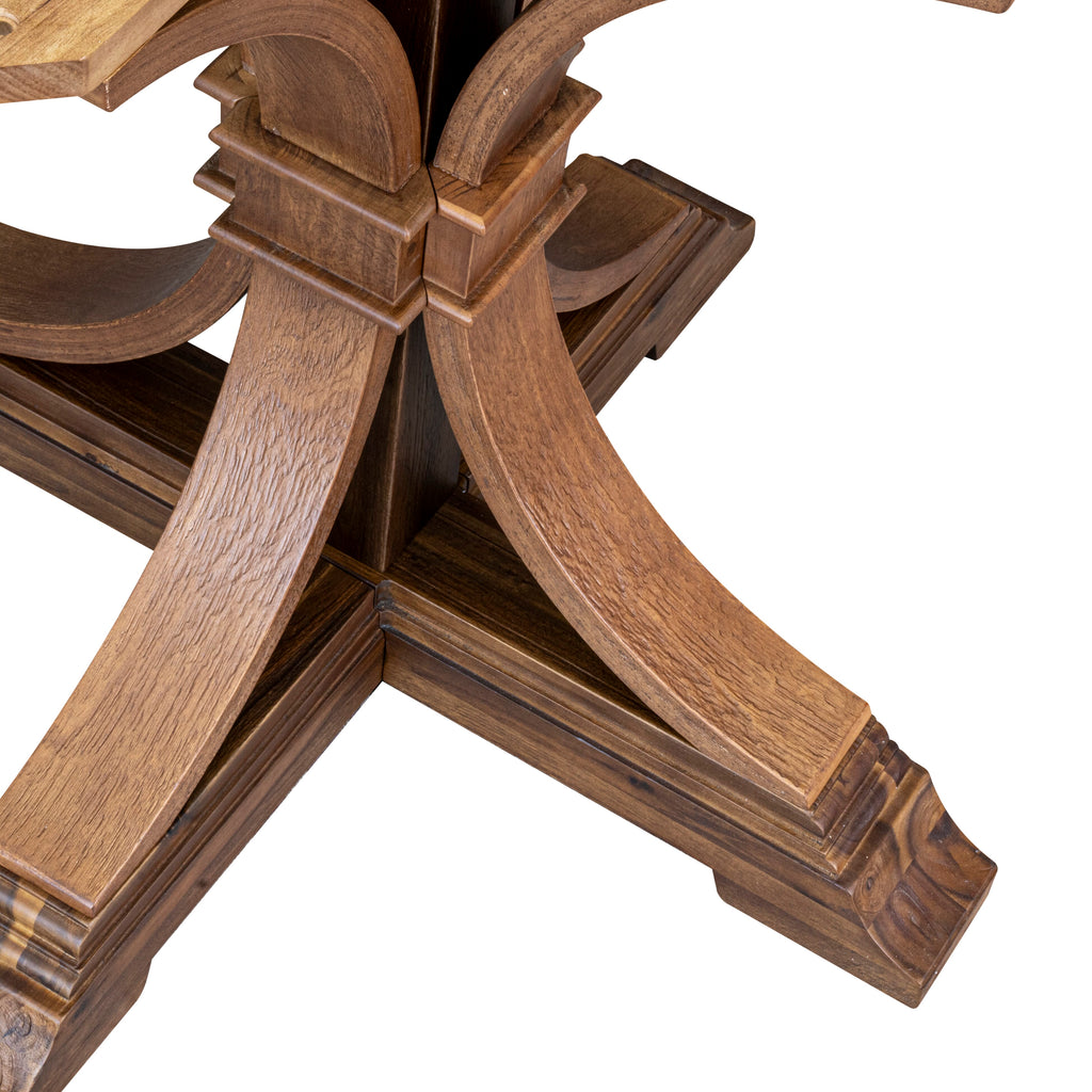 Luxe by East West Furniture - IR7-0N-TP - A Wood Dinner table with a Round Tabletop and Stylish Pedestal  Antique Walnut Finish.