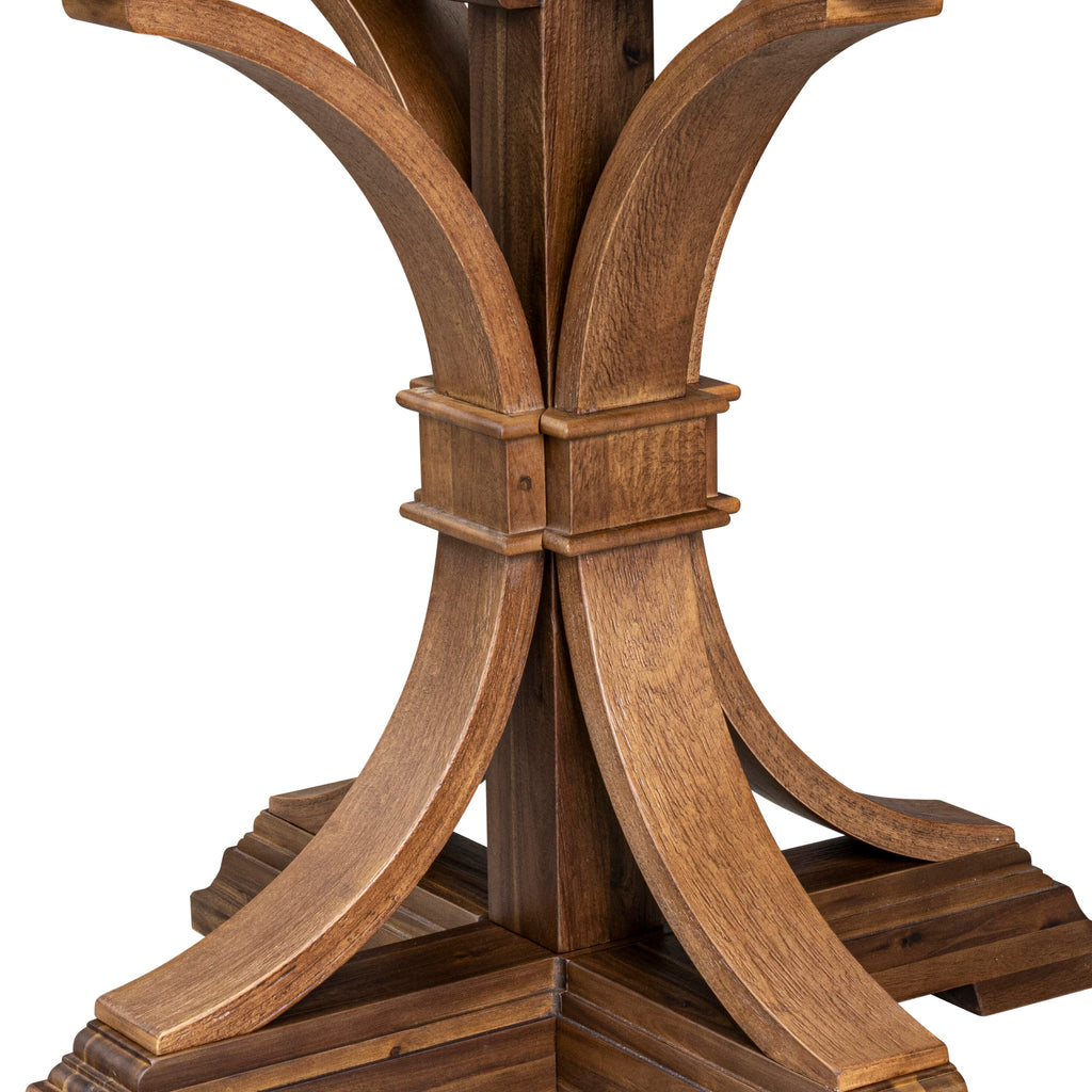 Luxe by East West Furniture - IR7-0N-TP - A Wood Dinner table with a Round Tabletop and Stylish Pedestal  Antique Walnut Finish.