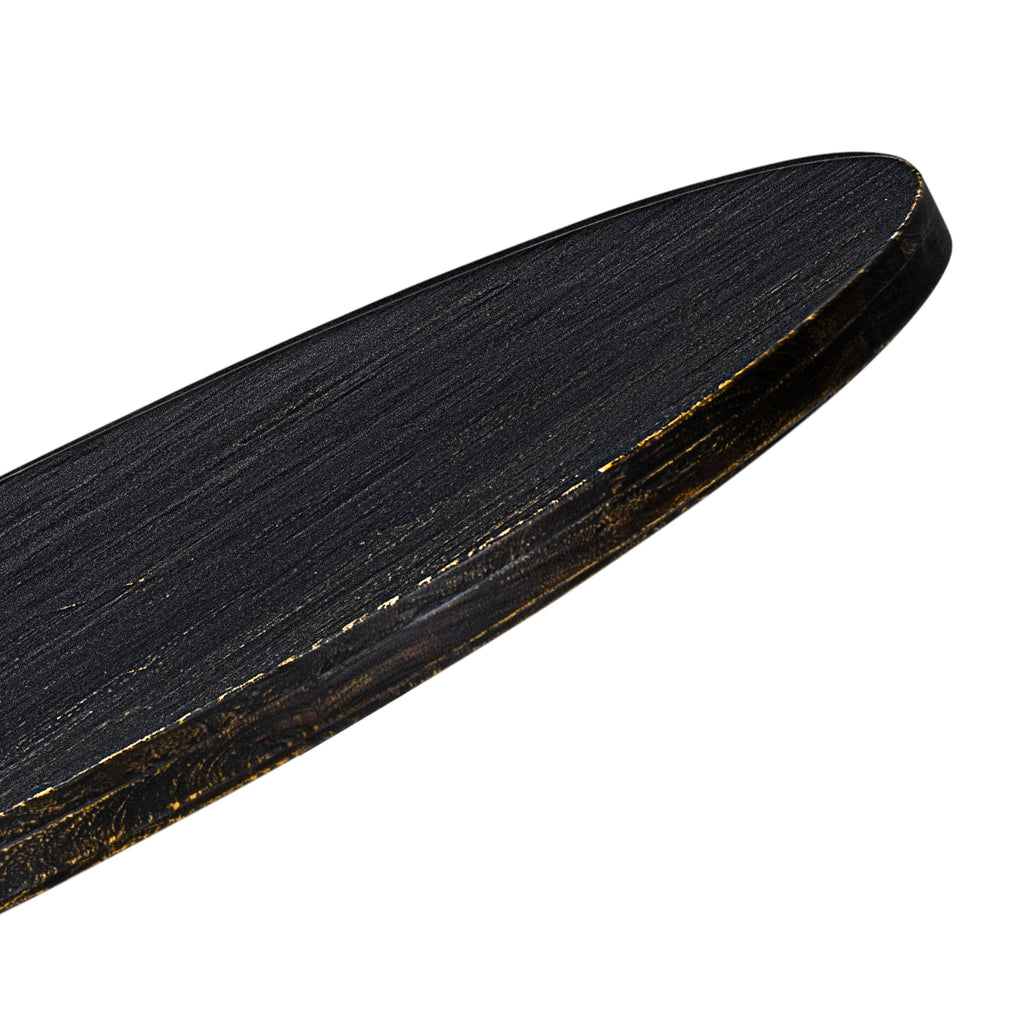 Luxe by East West Furniture - IR7-11-TP - A Wood Wood table with a Round Tabletop and Stylish Pedestal  Sand Blasted Black Finish.