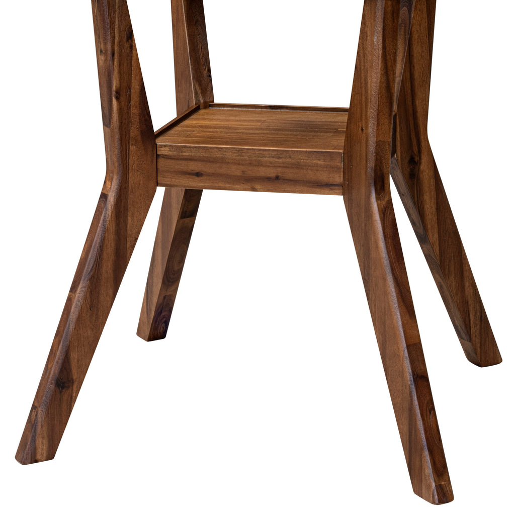 Luxe by East West Furniture - IR8-0N-TP - A Wood Modern dining table with a Round Tabletop and Stylish Pedestal  Antique Walnut Finish.