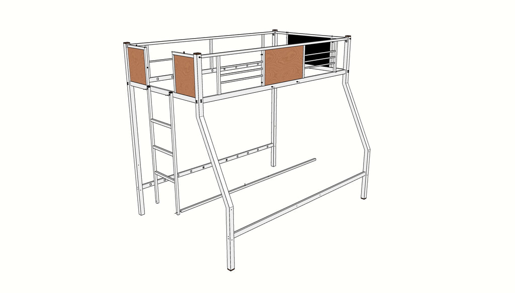 Jackson Full Twin Bunk Bed in powder coating White color