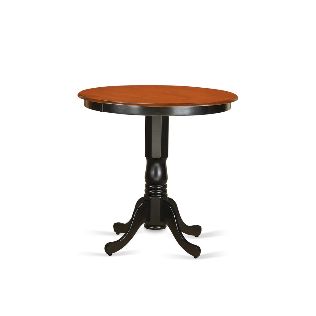 East West Furniture JAT-BLK-TP Jackson Counter Height Table - a Round Dining Table Top with Pedestal Base