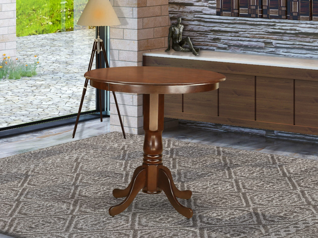 East West Furniture JAT-MAH-TP Jackson Counter Height Dining Table - a Round Dinner Table Top with Pedestal Base
