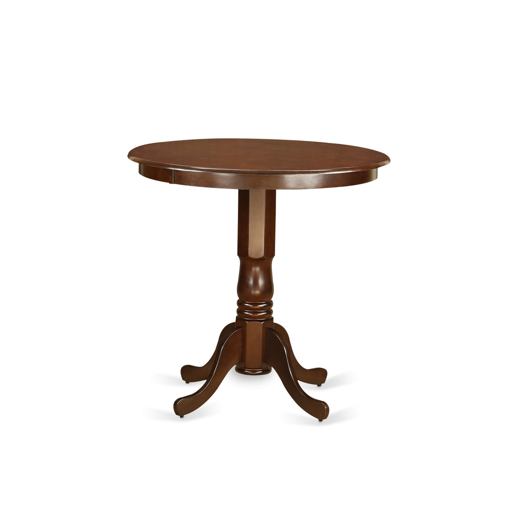 East West Furniture JAT-MAH-TP Jackson Counter Height Dining Table - a Round Dinner Table Top with Pedestal Base
