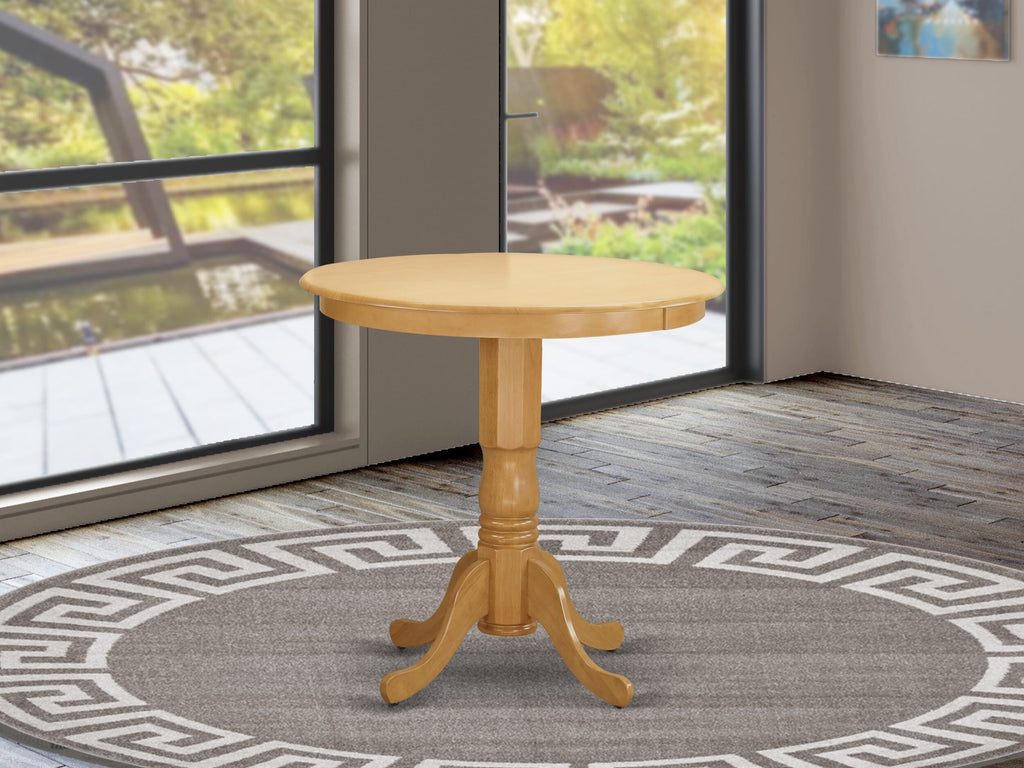 East West Furniture JAT-OAK-TP Jackson Counter Height Dining Table - a Round Dinner Table Top with Pedestal Base