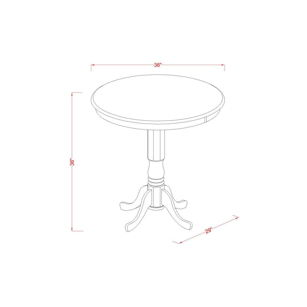 East West Furniture JAT-OAK-TP Jackson Counter Height Dining Table - a Round Dinner Table Top with Pedestal Base