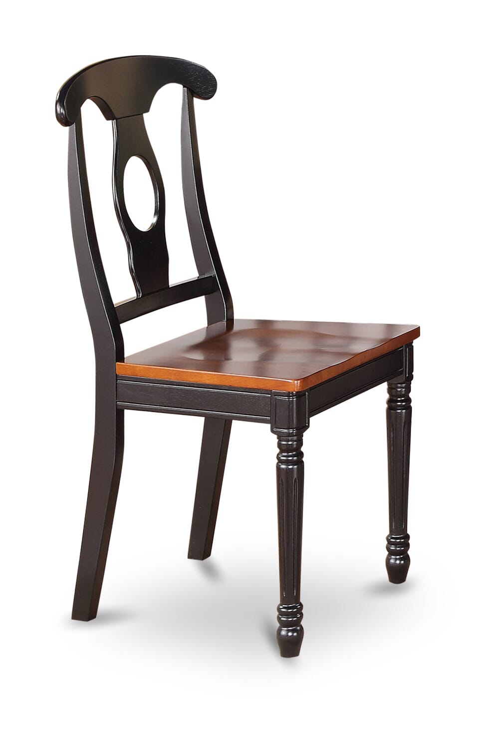 East West Furniture KEC-BLK-W Kenley Kitchen Dining Chairs - Napoleon Back Solid Wood Seat Chairs