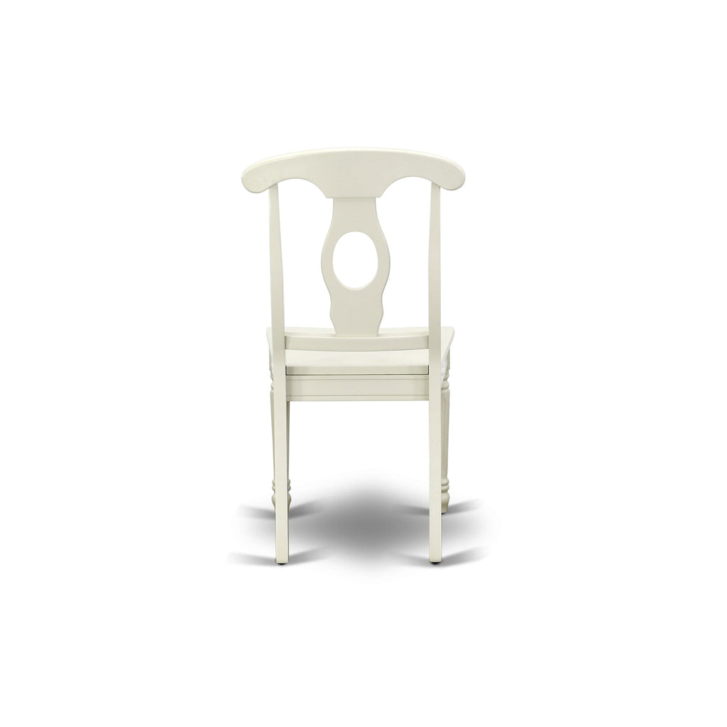 East West Furniture KEC-LWH-W Kenley Dinette Chairs - Napoleon Back Solid Wood Seat Kitchen Chairs