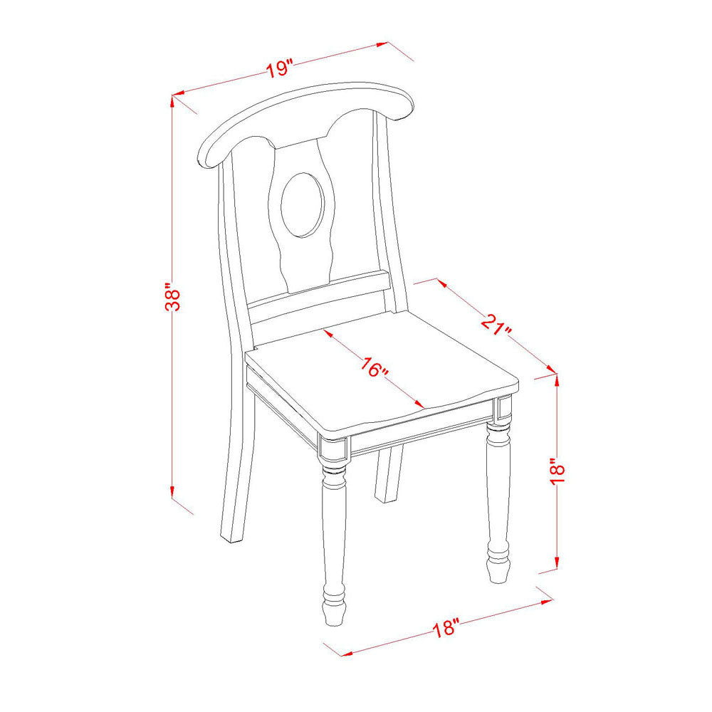 East West Furniture DLKE3-BMK-W 3 Piece Dinette Set for Small Spaces Contains a Round Dining Table with Dropleaf and 2 Dining Room Chairs, 42x42 Inch, Buttermilk & Cherry