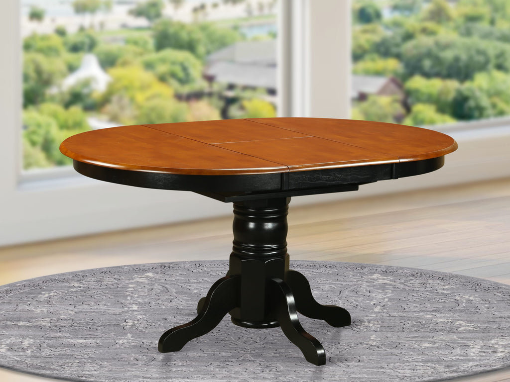 East West Furniture KET-BLK-TP Kenley Modern Kitchen Table - an Oval Dining Table Top with Butterfly Leaf & Pedestal Base