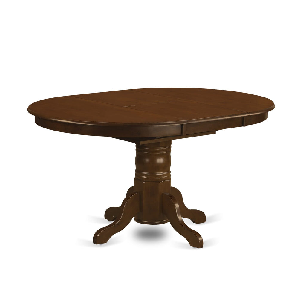 East West Furniture KET-ESP-TP Kenley Dining Room Table - an Oval Solid Wood Table Top with Butterfly Leaf & Pedestal Base