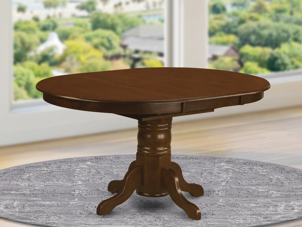 East West Furniture KET-ESP-TP Kenley Dining Room Table - an Oval Solid Wood Table Top with Butterfly Leaf & Pedestal Base