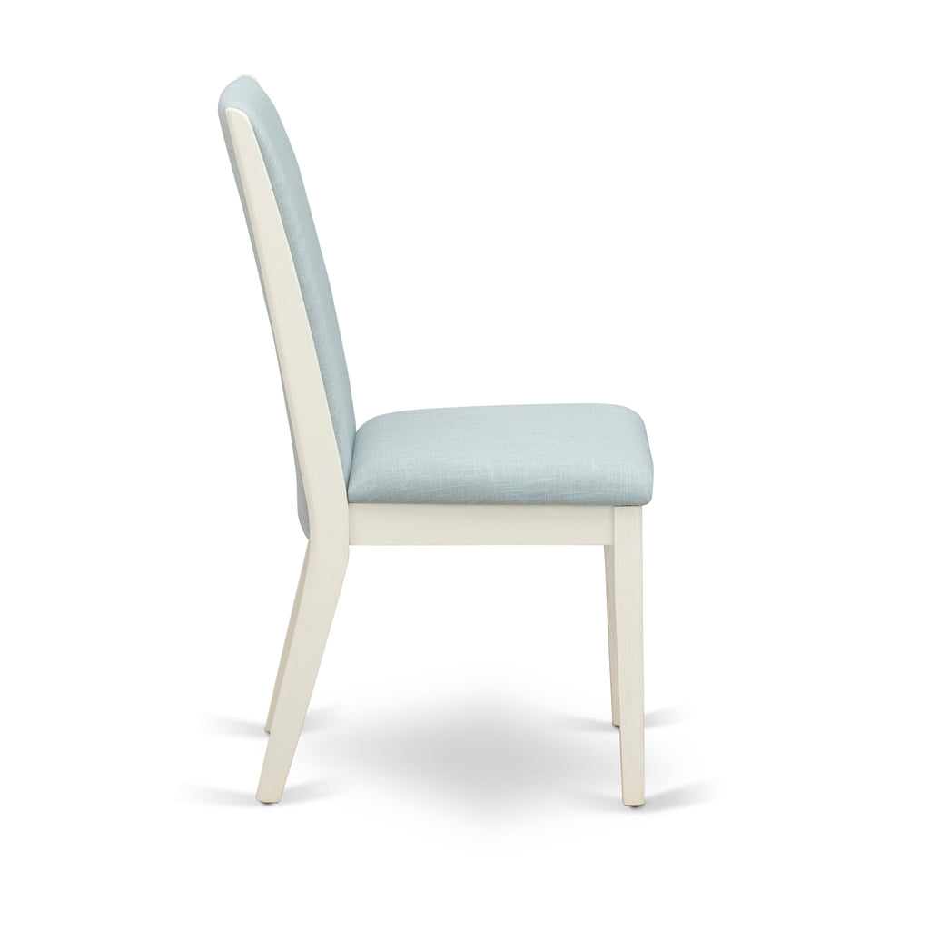 East West Furniture LAP0T15 Lancy Parson Kitchen Chairs - Baby Blue Linen Fabric Upholstered Dining Chairs