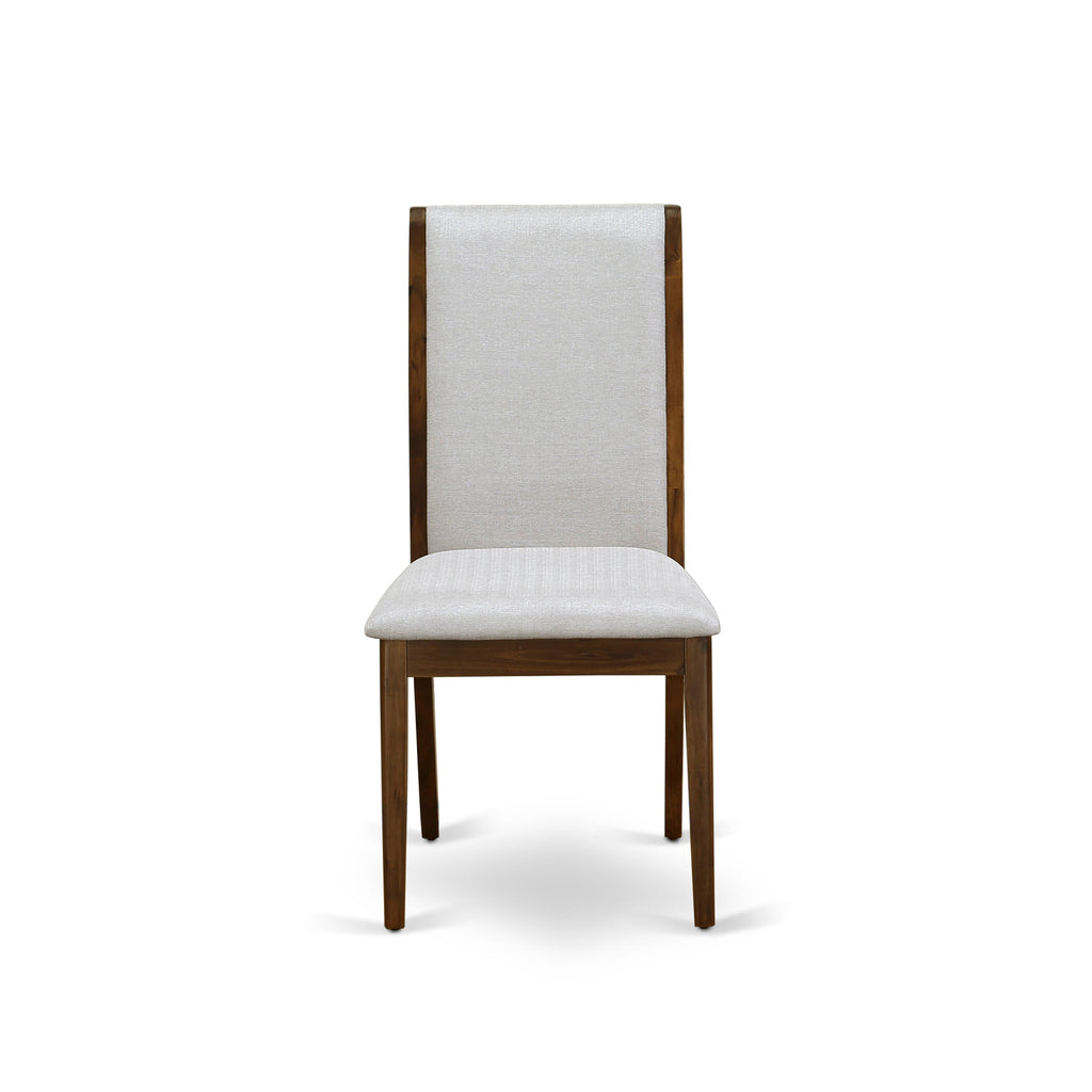 East West Furniture LAP8T05 Lancy Parson Dining Room Chairs - Grey Linen Fabric Upholstered Chairs