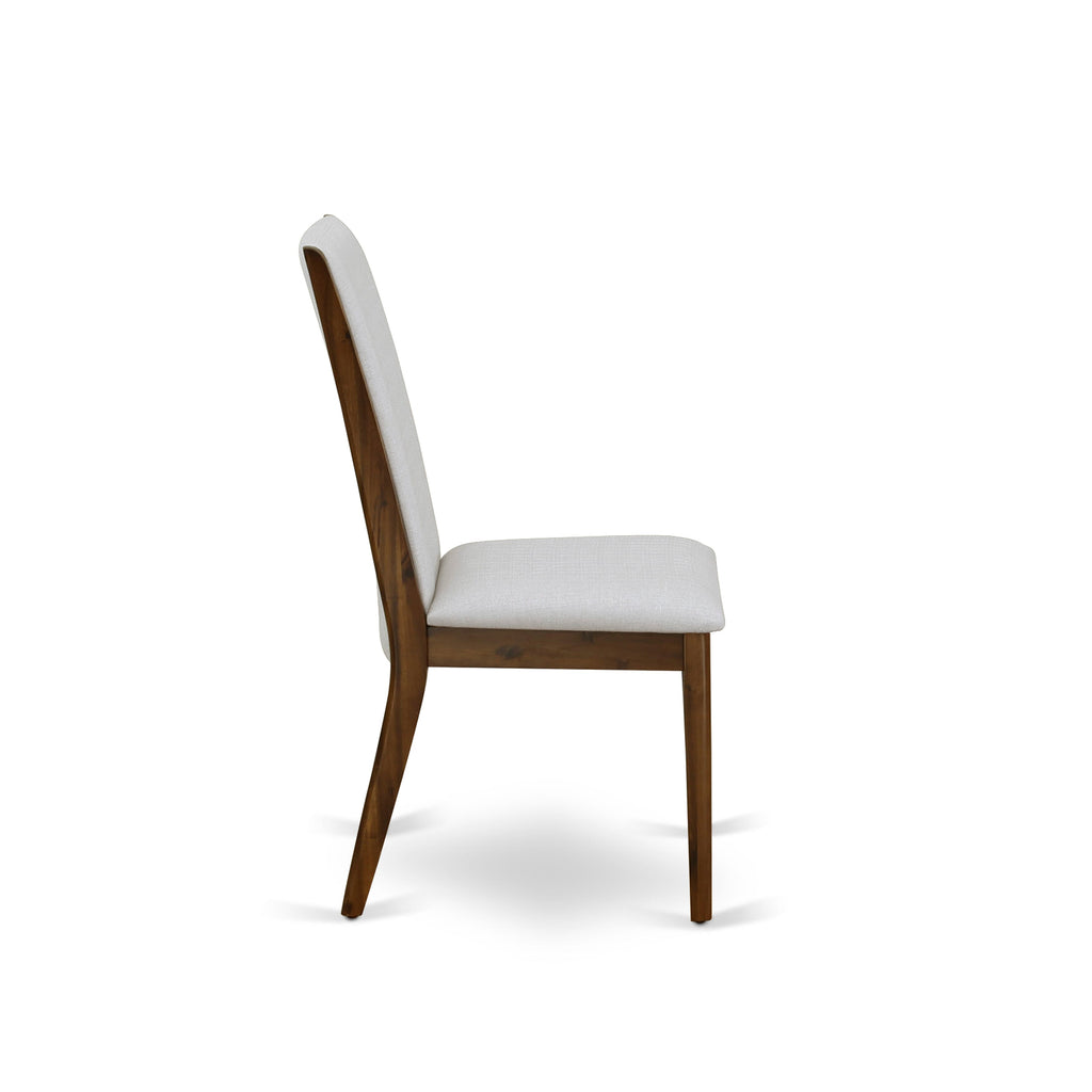 Luxe by East West Furniture - I2LA5-50N-05 - 5-Piece Mid Century Dining Set Includes A Table and 4 Grey Linen Fabric Mid Century Dining Chairs with High Back, Antique Walnut