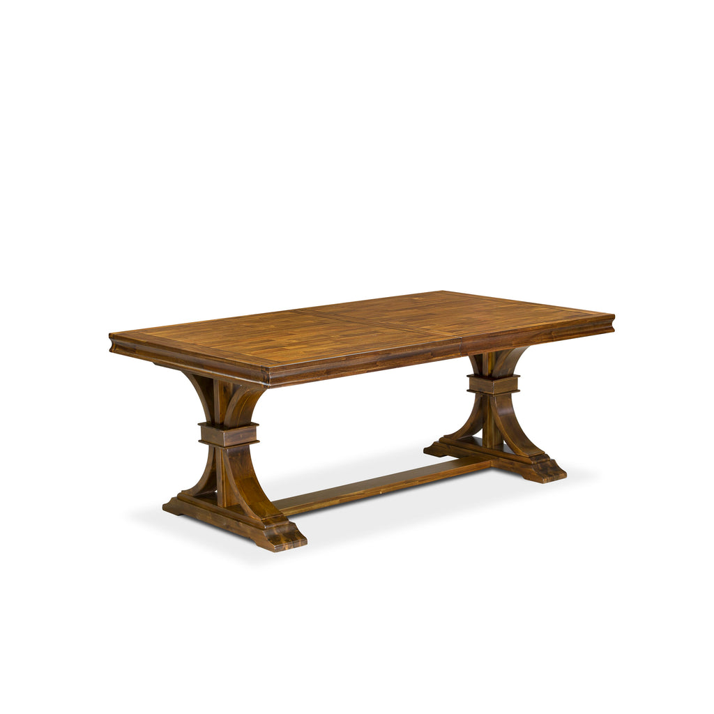 Luxe by East West Furniture - LET-AWA-TP - a wooden dining table with removable rectangular tabletop  Antique Walnut Finish