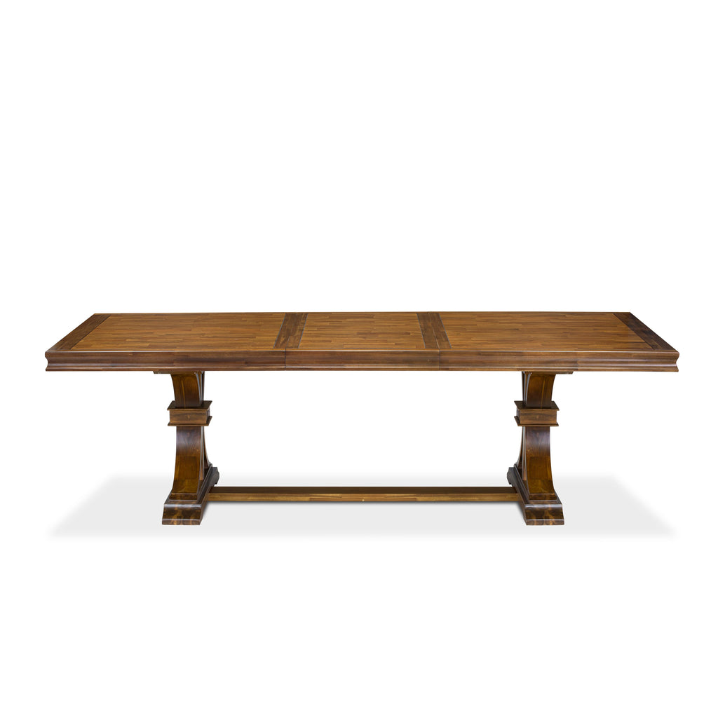 Luxe by East West Furniture - LET-AWA-TP - a wooden dining table with removable rectangular tabletop  Antique Walnut Finish