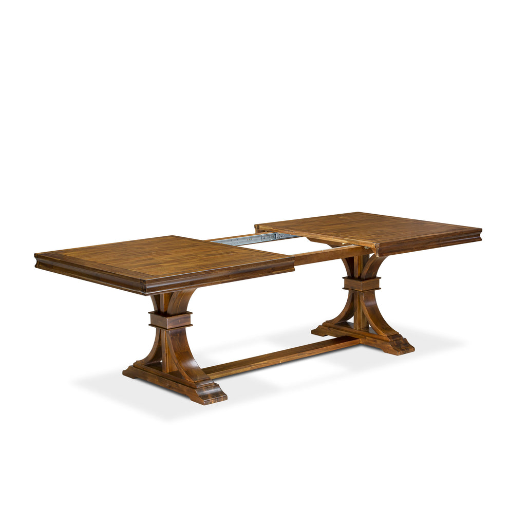 Luxe by East West Furniture - LET-AWA-TP - a wooden dining table with removable rectangular tabletop  Antique Walnut Finish