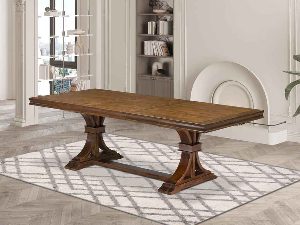 Luxe by East West Furniture - LET-AWA-TP - a wooden dining table with removable rectangular tabletop  Antique Walnut Finish