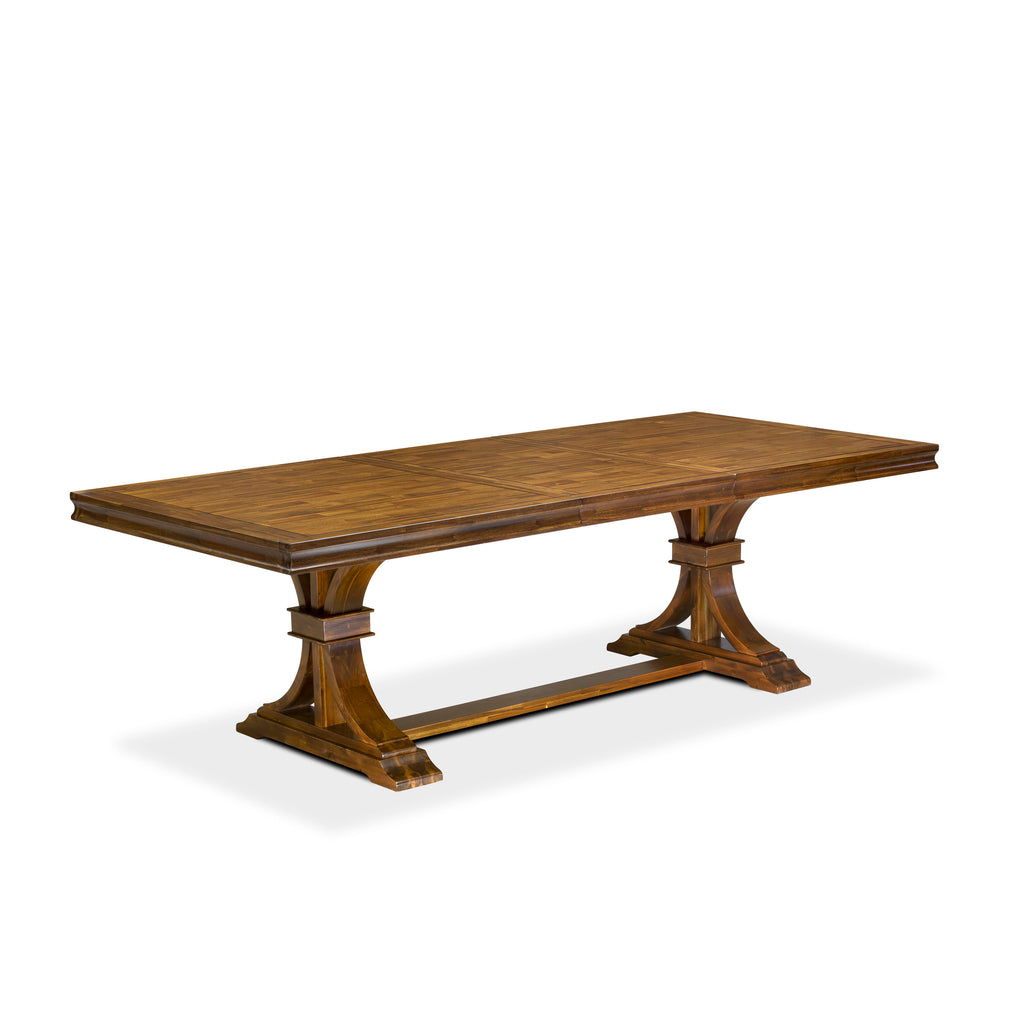 Luxe by East West Furniture - LET-AWA-TP - a wooden dining table with removable rectangular tabletop  Antique Walnut Finish