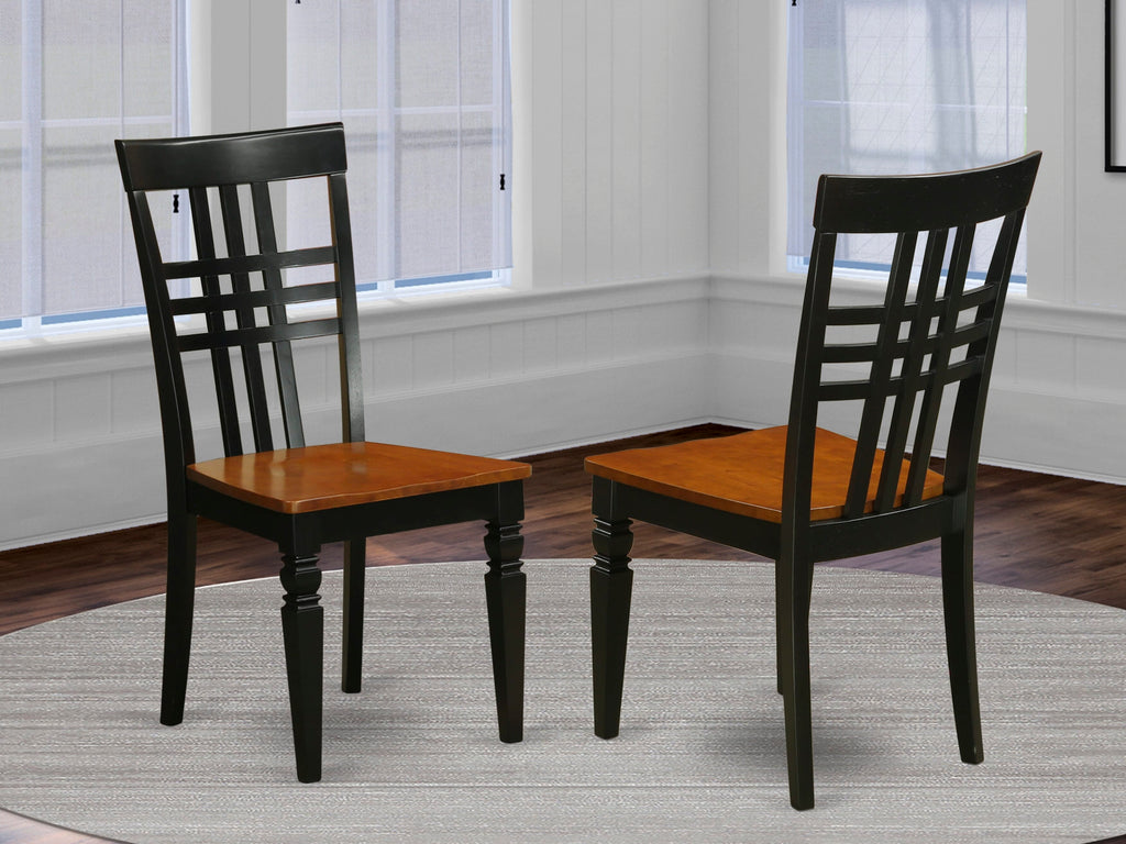 East West Furniture LGC-BCH-W Logan  Dining Room Chairs - Stylish Back Solid Wood Seat Chairs