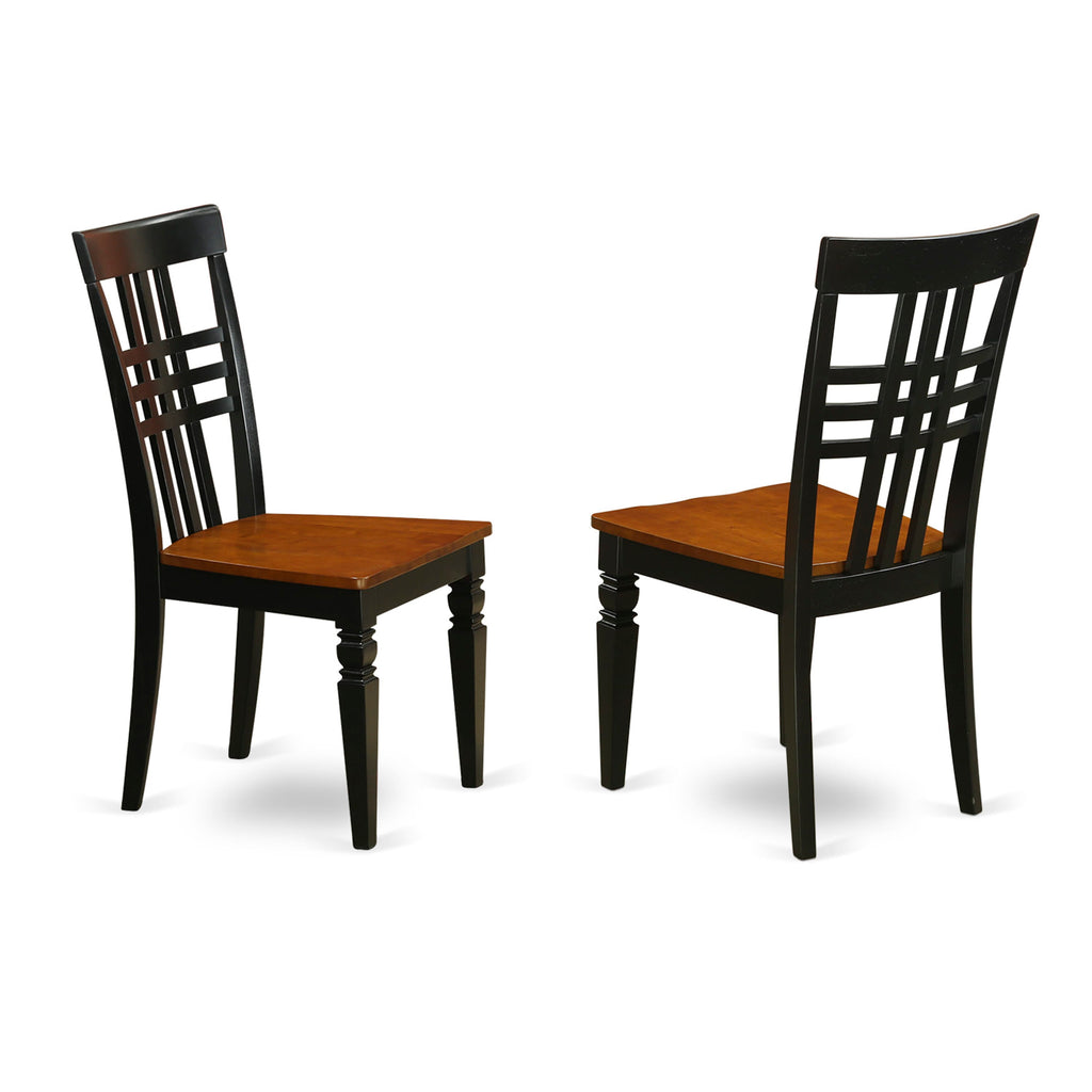 East West Furniture LGC-BCH-W Logan  Dining Room Chairs - Stylish Back Solid Wood Seat Chairs