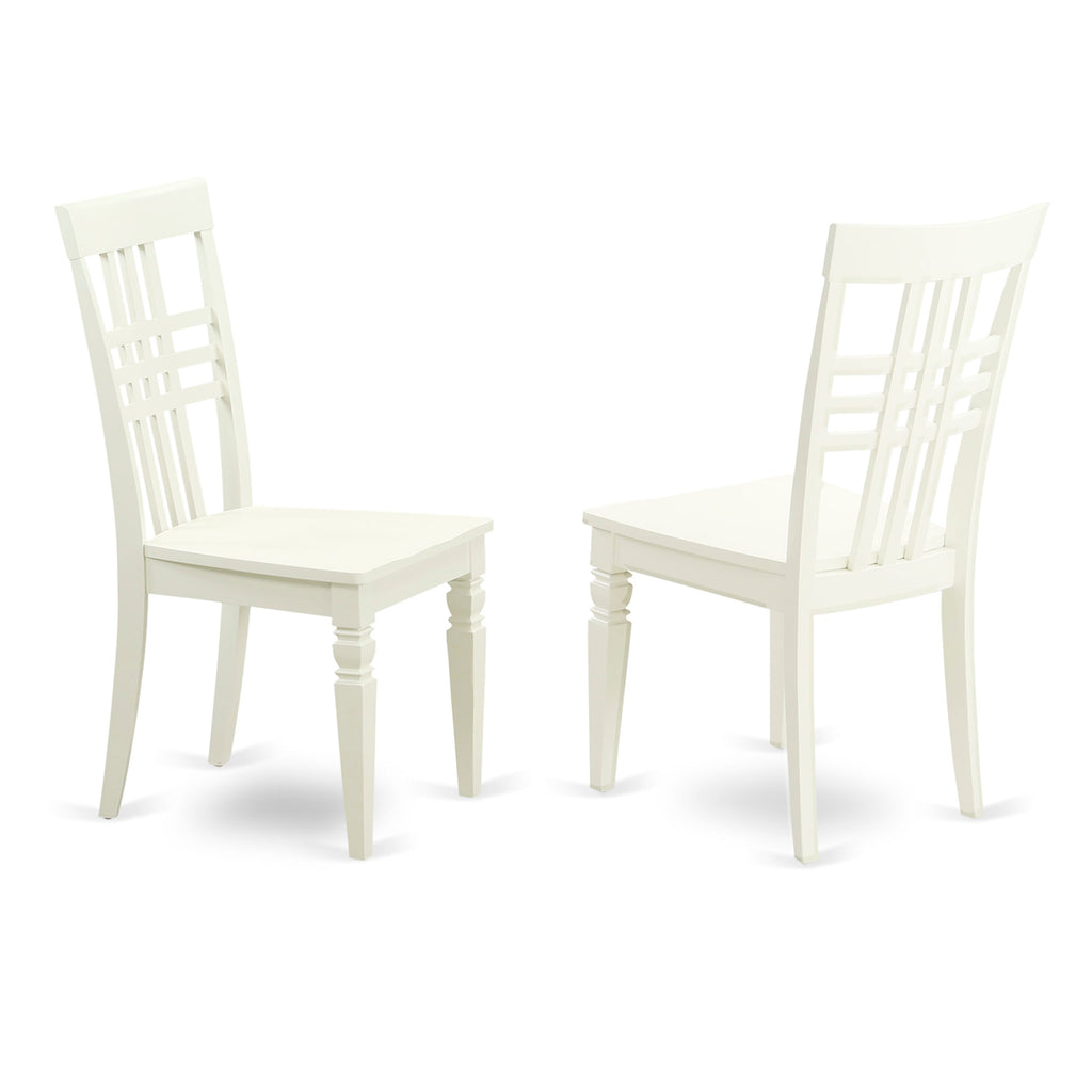 East West Furniture LGC-LWH-W Logan  Kitchen Dining Chairs - Stylish Back Solid Wood Seat Chairs