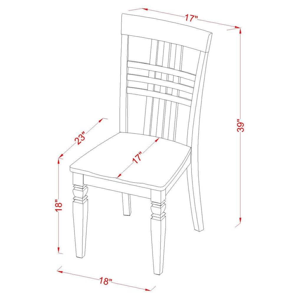 East West Furniture LGC-LWH-W Logan  Kitchen Dining Chairs - Stylish Back Solid Wood Seat Chairs