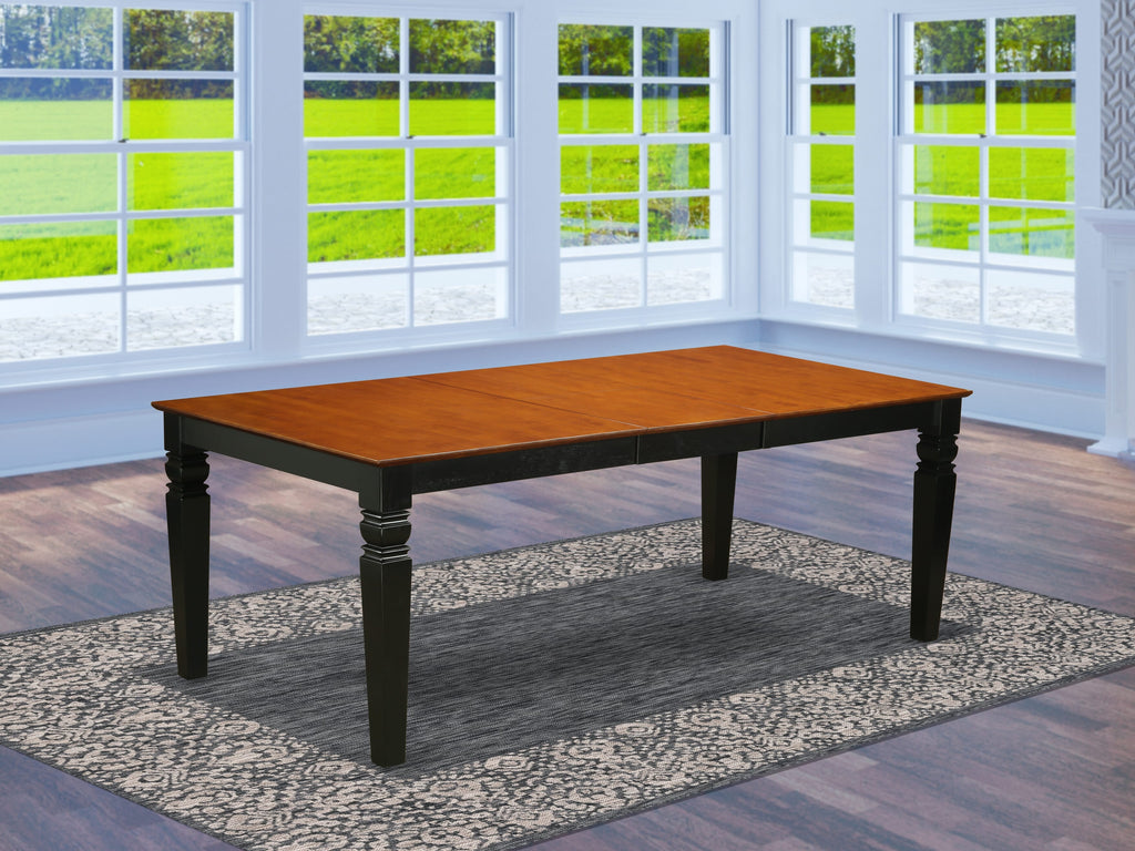 LGT-BCH-T Logan 42x84 Rectangular Dining Table with 18 Butterfly Leaf - Black & Cherry Color