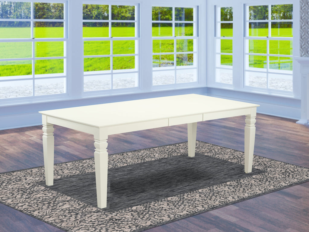 LGT-LWH-T Logan 42x84 Rectangular Dining Room Table with 18 Butterfly Leaf - Linen White Color