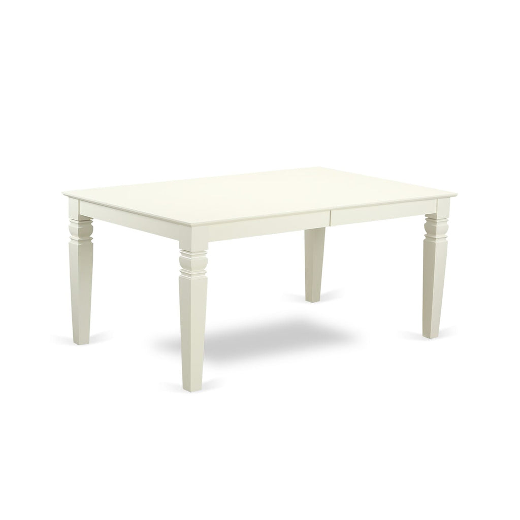 LGT-LWH-T Logan 42x84 Rectangular Dining Room Table with 18 Butterfly Leaf - Linen White Color