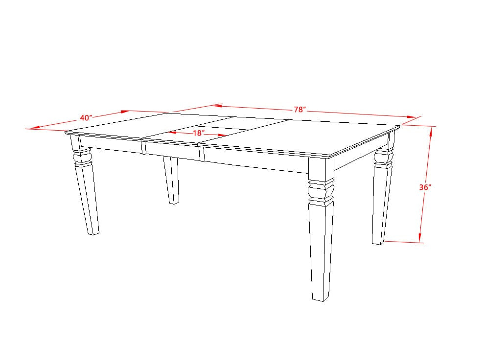 LGT-LWH-T Logan 42x84 Rectangular Dining Room Table with 18 Butterfly Leaf - Linen White Color