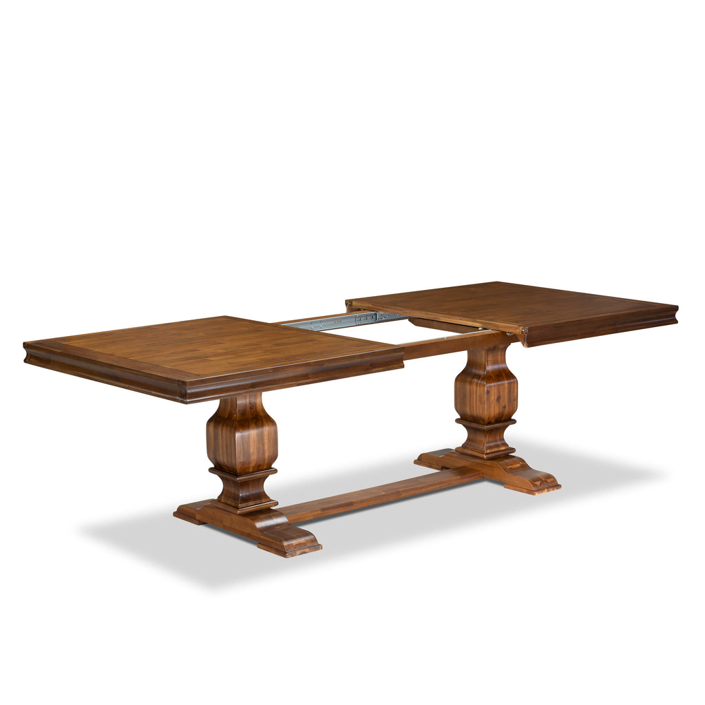 Luxe by East West Furniture - LKT-AWA-TP - a Dining Table with Removable Rectangular tabletop  Antique Walnut Finish