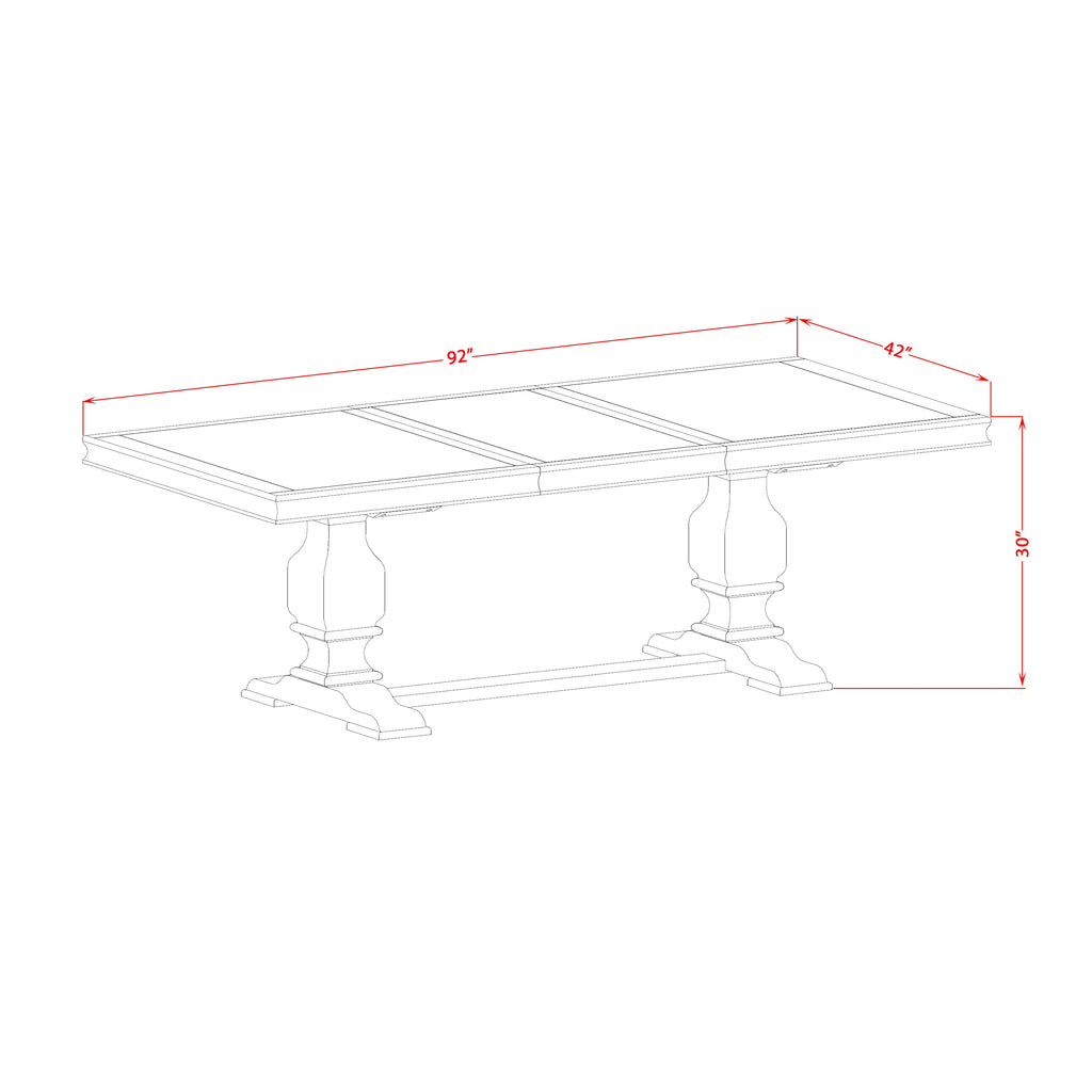 Luxe by East West Furniture - LKT-AWA-TP - a Dining Table with Removable Rectangular tabletop  Antique Walnut Finish