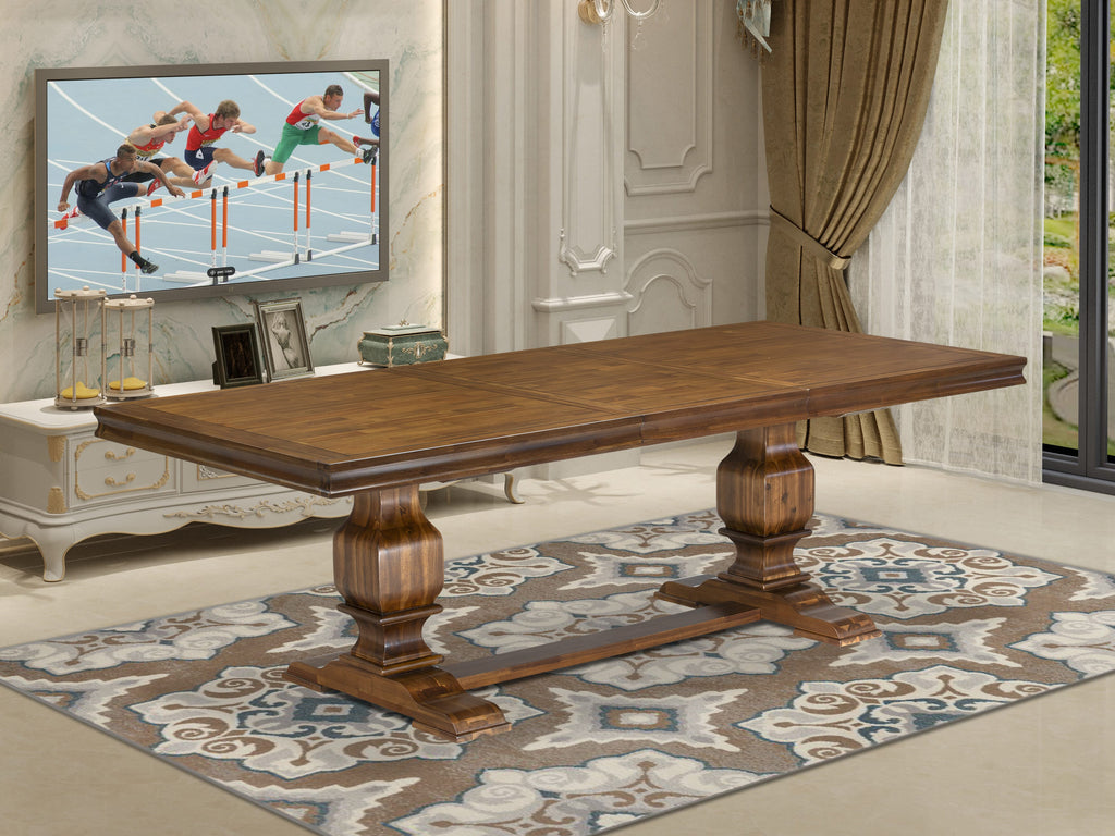Luxe by East West Furniture - LKT-AWA-TP - a Dining Table with Removable Rectangular tabletop  Antique Walnut Finish
