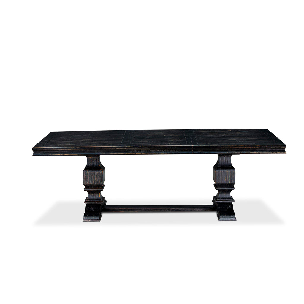 Luxe by East West Furniture - LKT-SBB-TP - a wooden Dining Table with Removable Rectangular tabletop  Sand Blasting Black Finish