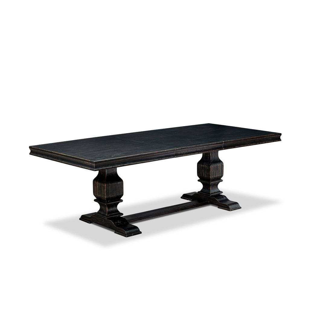 Luxe by East West Furniture - LKT-SBB-TP - a wooden Dining Table with Removable Rectangular tabletop  Sand Blasting Black Finish