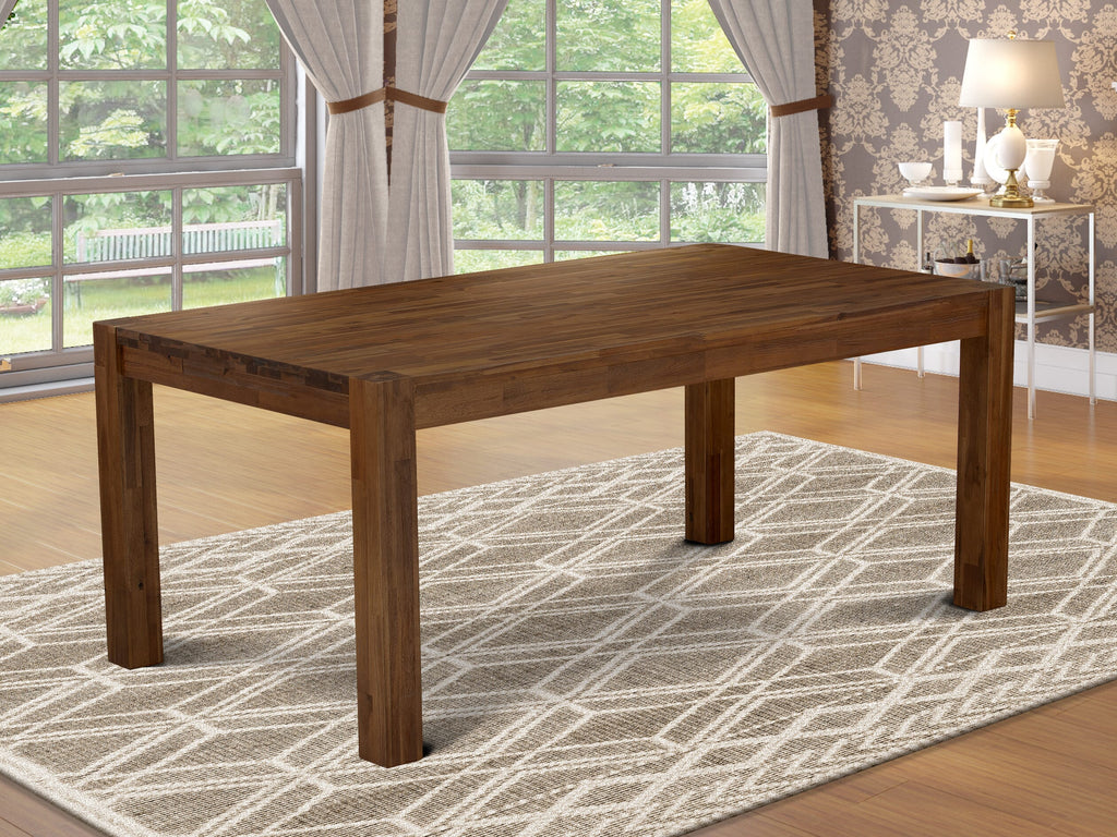 East West Furniture LM7-0N-T Lismore Dining Room Table - Rectangle Rustic Wood Table