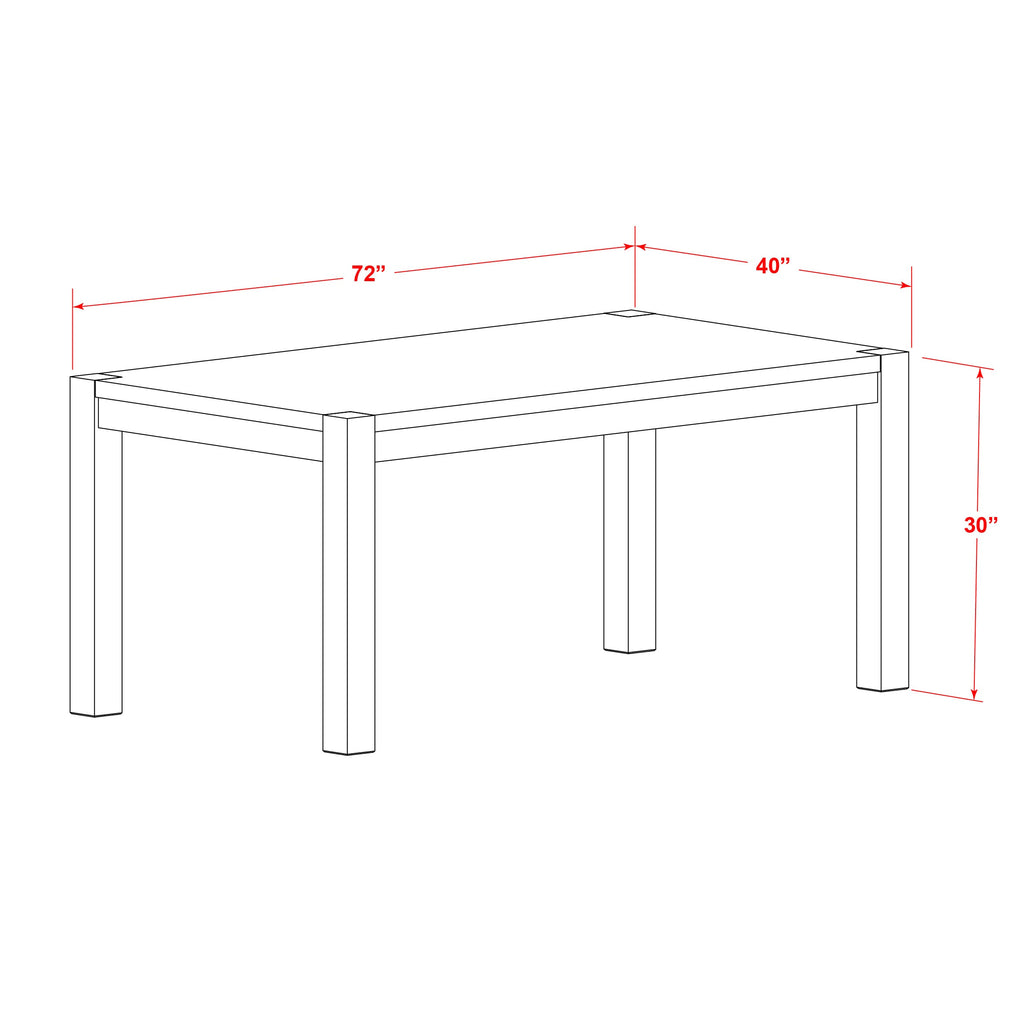 East West Furniture LM7-0N-T Lismore Dining Room Table - Rectangle Rustic Wood Table