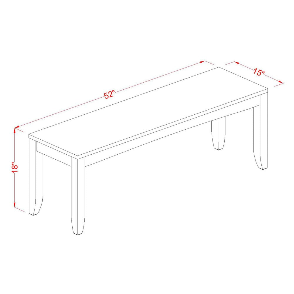 East West Furniture LYB-ESP-W Lynfield Dining Room Bench with Solid Wood Seat
