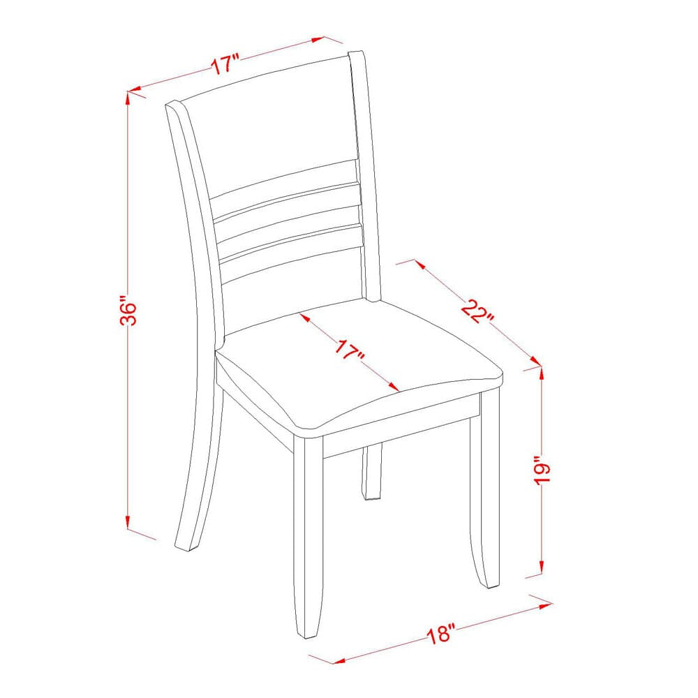 East West Furniture LYC-CAP-LC Lynfield Dining Room Chairs - Faux Leather Upholstered Wooden Chairs
